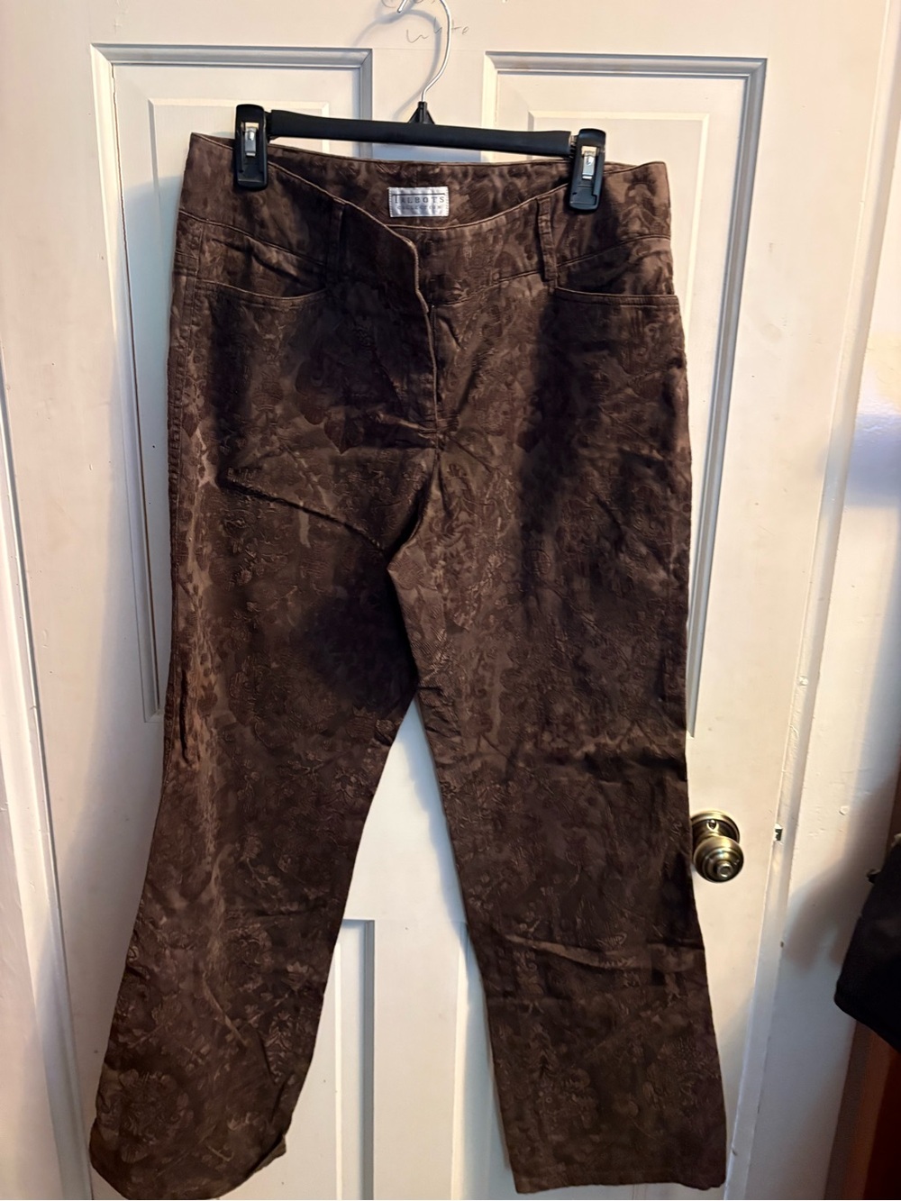 Brown Floral-Textured Women’s Jeans